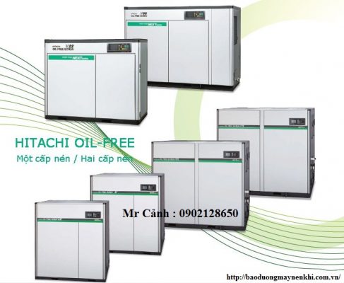 Dòng máy nén khí trục vít không dầu Hitachi Oil-free